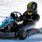 Master de Pilotos sobre Hielo en la Laguna Cami de Tolhuin con kartings compitiendo sobre hielo.