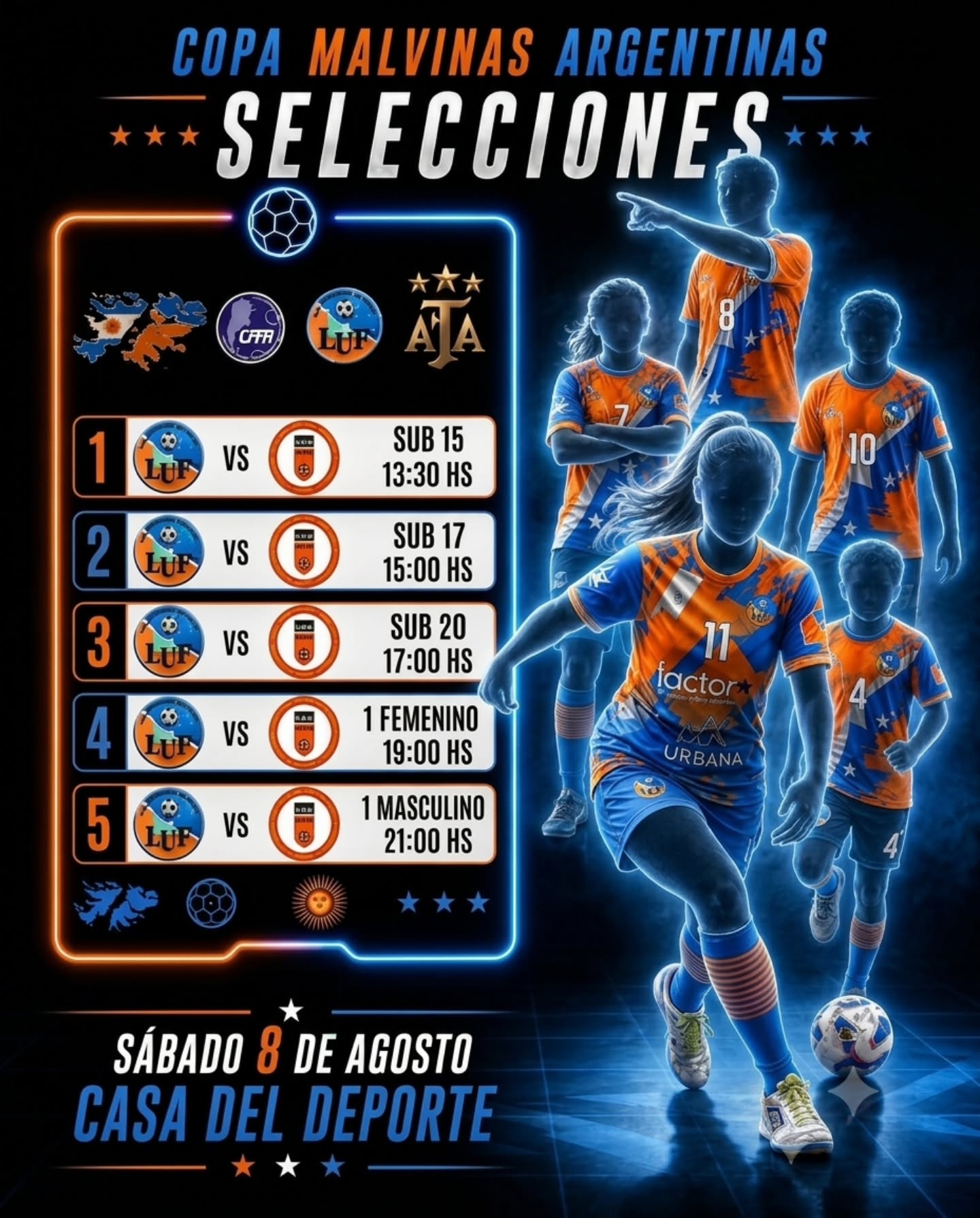 Ushuaia y Río Grande vuelven a enfrentarse por la Copa Malvinas Argentinas 3 COPA MALVINAS FIXTURE USH