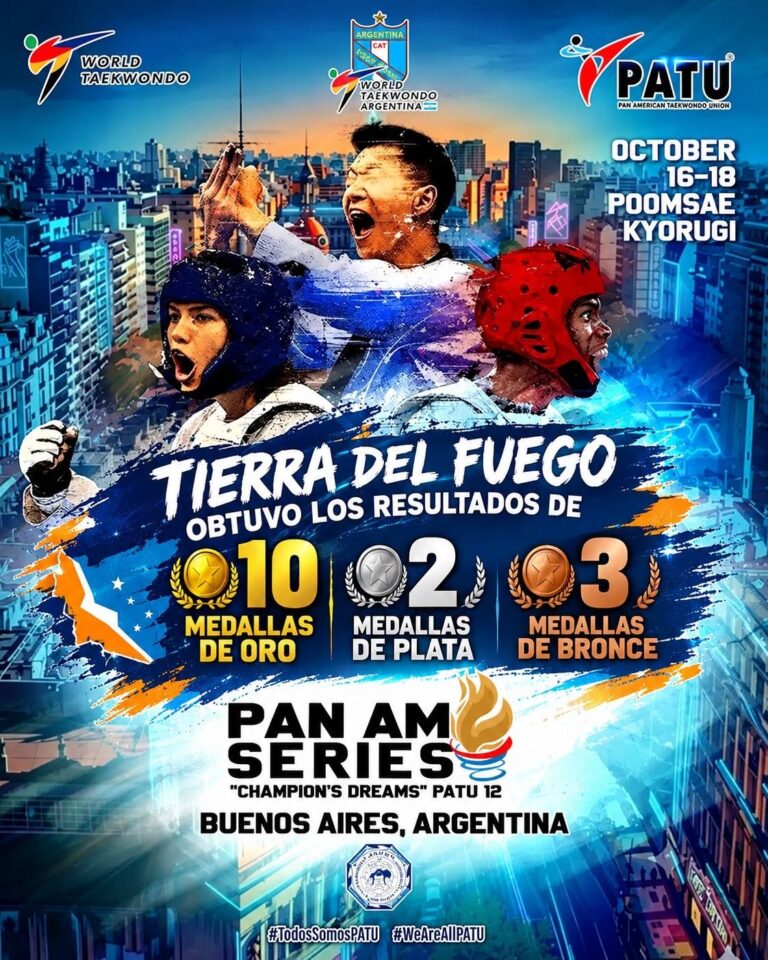 Tierra del Fuego conquistó 10 medallas de oro en el Panamericano de Taekwondo PATU 12 3 TKD BS AS